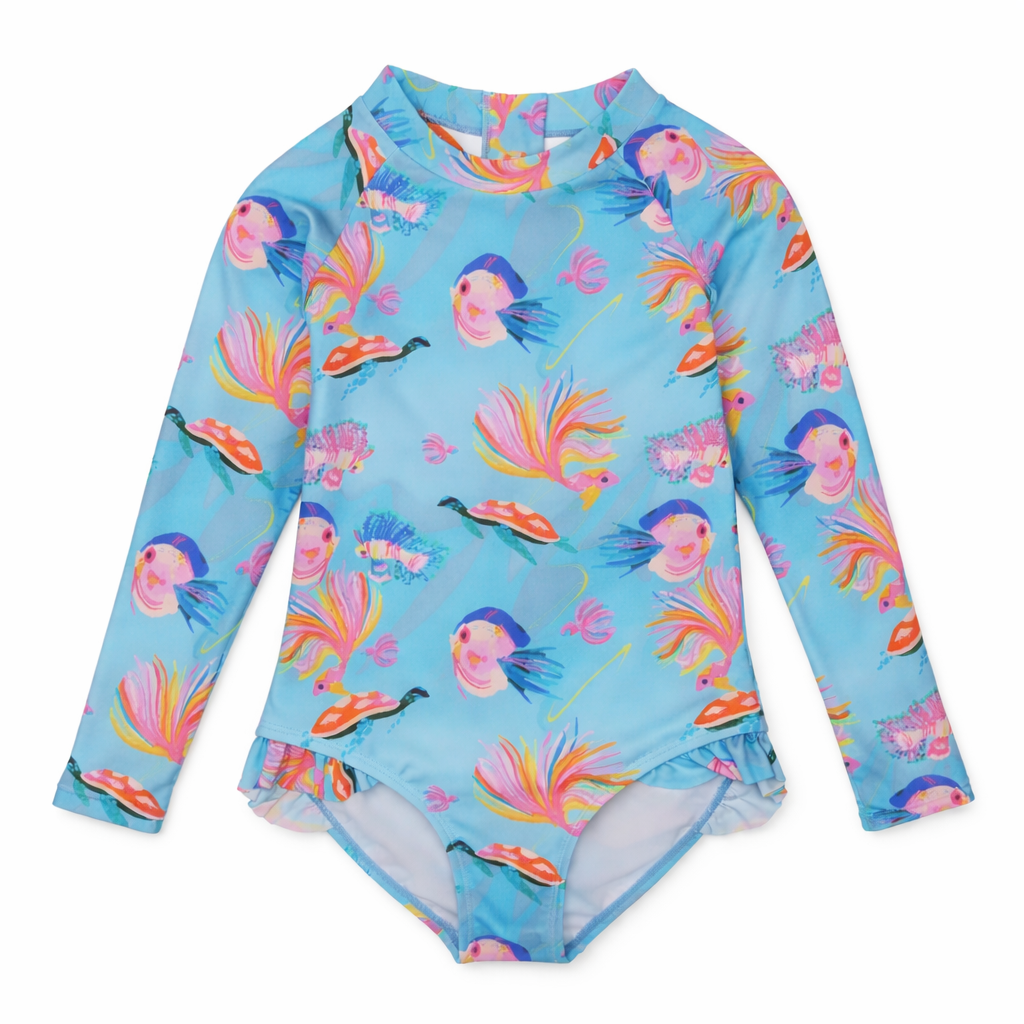 Keleido Fish L/S Swimsuit & Short طقم سباحة