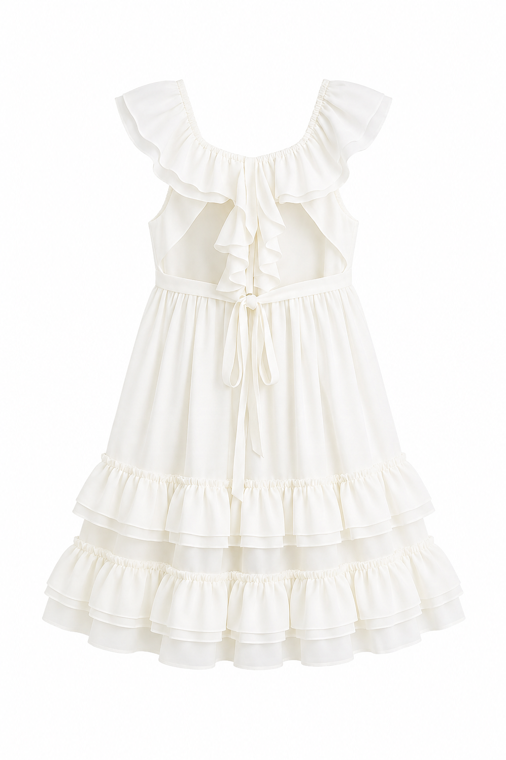 Nellie Ruffle Maxi Dress Ivory