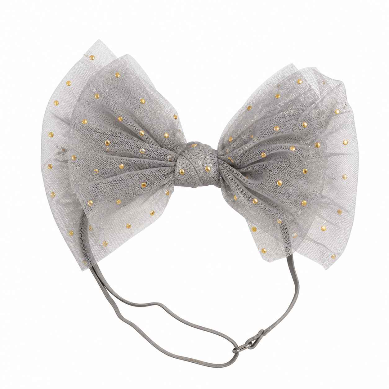Ava Dot Baby, Sheer Grey with Gold Sparkle ربطة شعر