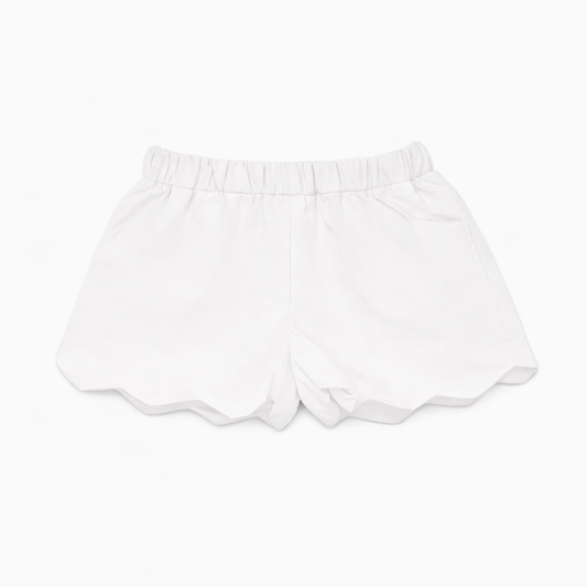White Scallop Short شورت لون آبيض