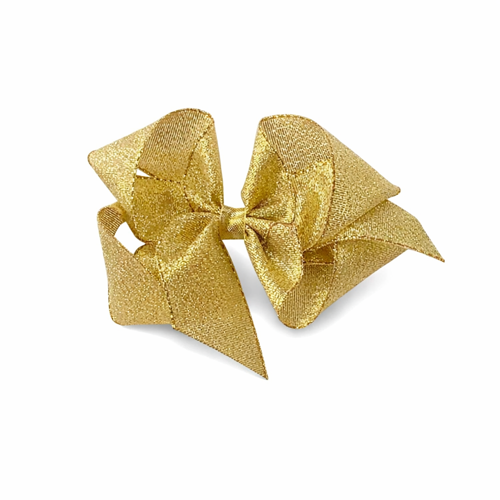Metallic Lame Bow SuperToddler 3 مشبك شعر