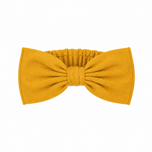 Golden Yellow Big Bow ربطة شعر