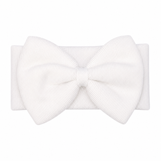 White Bow White Ribbin Headband ربطة شعر