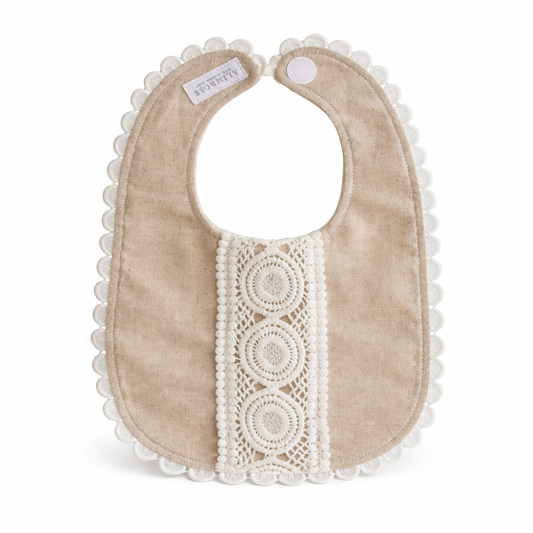 Olivia Bib Linen Natural مريلة لون بيج