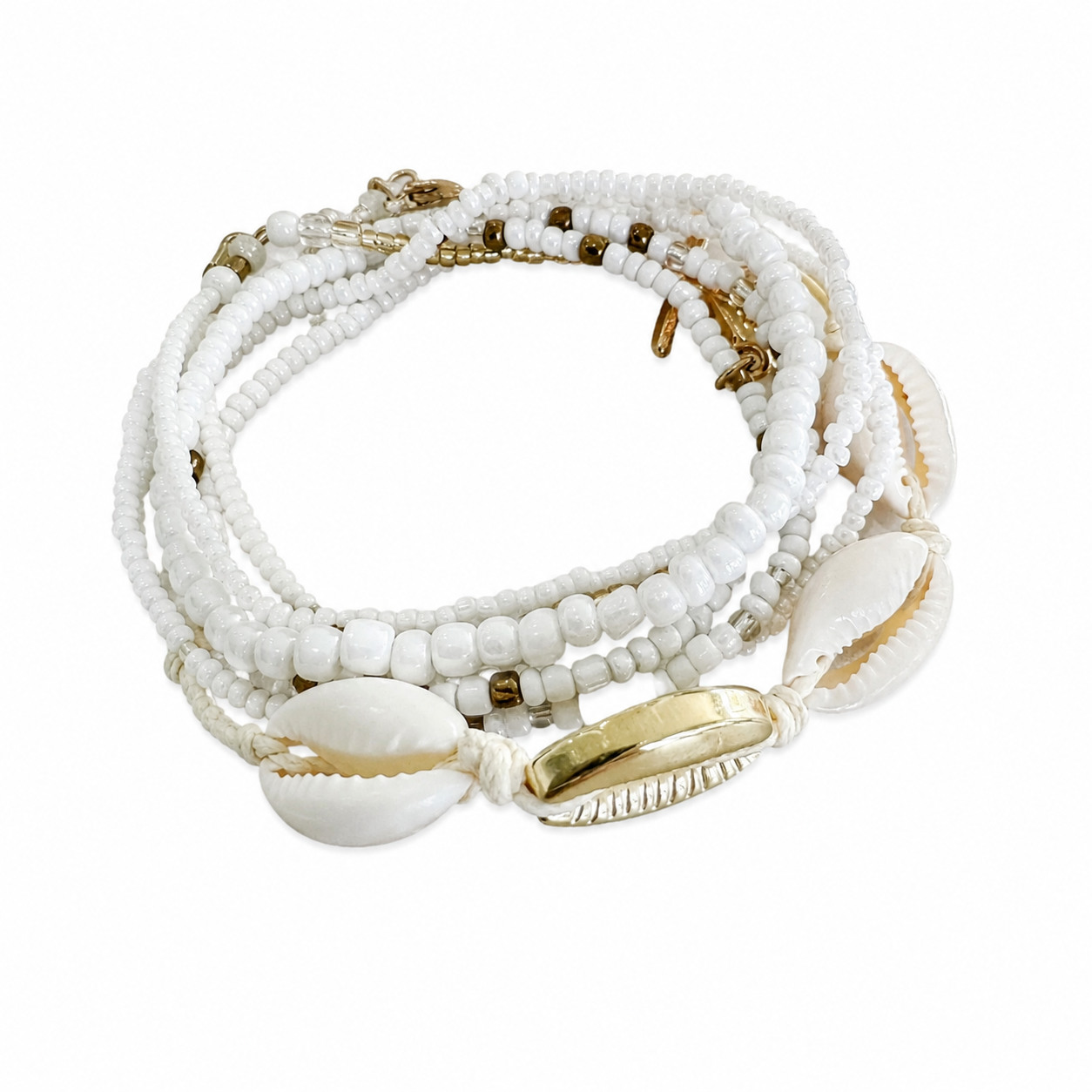 Shell Pearl and Beeds Bracelets سوار لون أبيض
