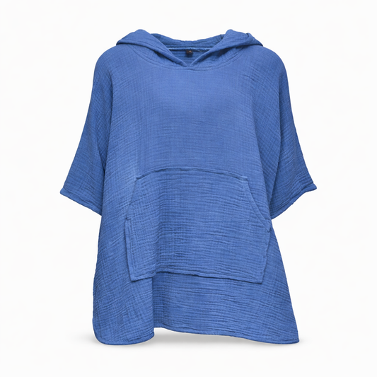 Denim Blue Beach Poncho بونشو لون أزرق