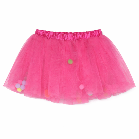 Hot Pink PomPom Tutu تنورة تور