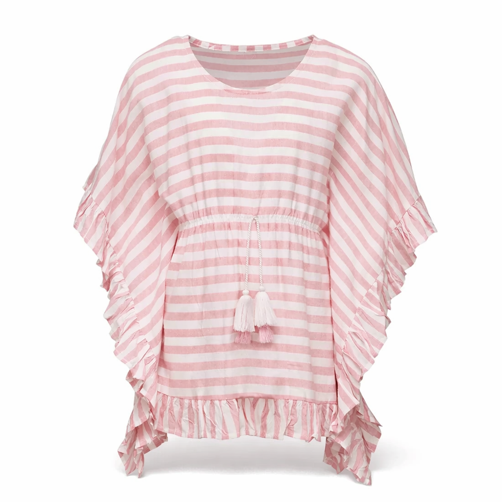Pink Stripe Cover Up فستان لون وردي