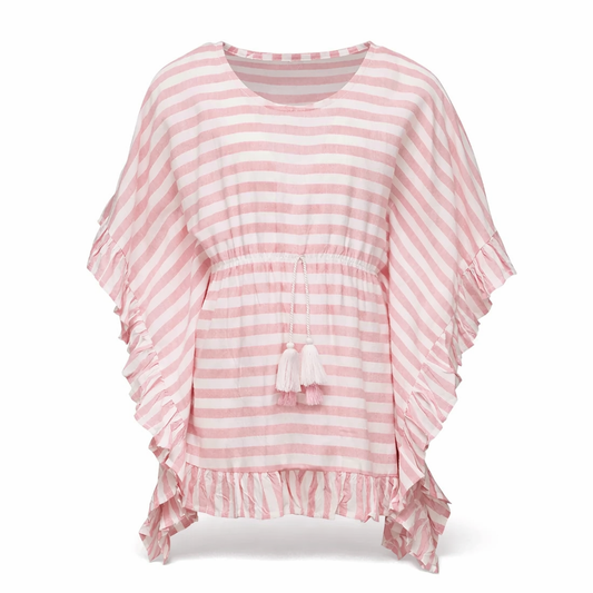 Pink Stripe Cover Up فستان لون وردي