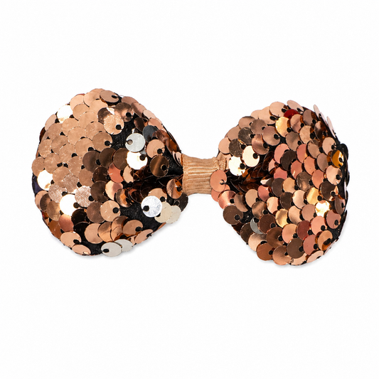 Rose Gold Sequin Bow مشبك شعر