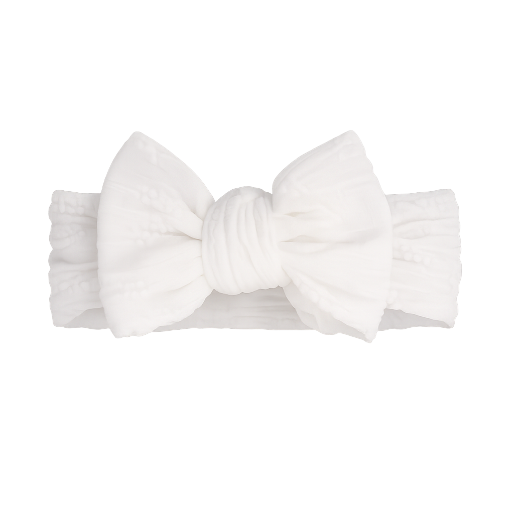 Floral Knit Bow Baby Headband ربطة شعر