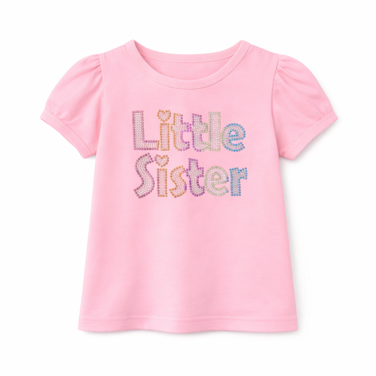 S/S Puff Tee Pink Little Sister بلوزه بنت