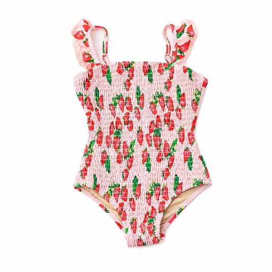 Strawberry Bliss Crochet Trim Swimset  طقم ملابس سباحة
