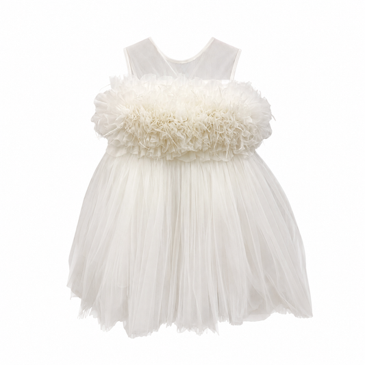 White Bloom Tulle Dress