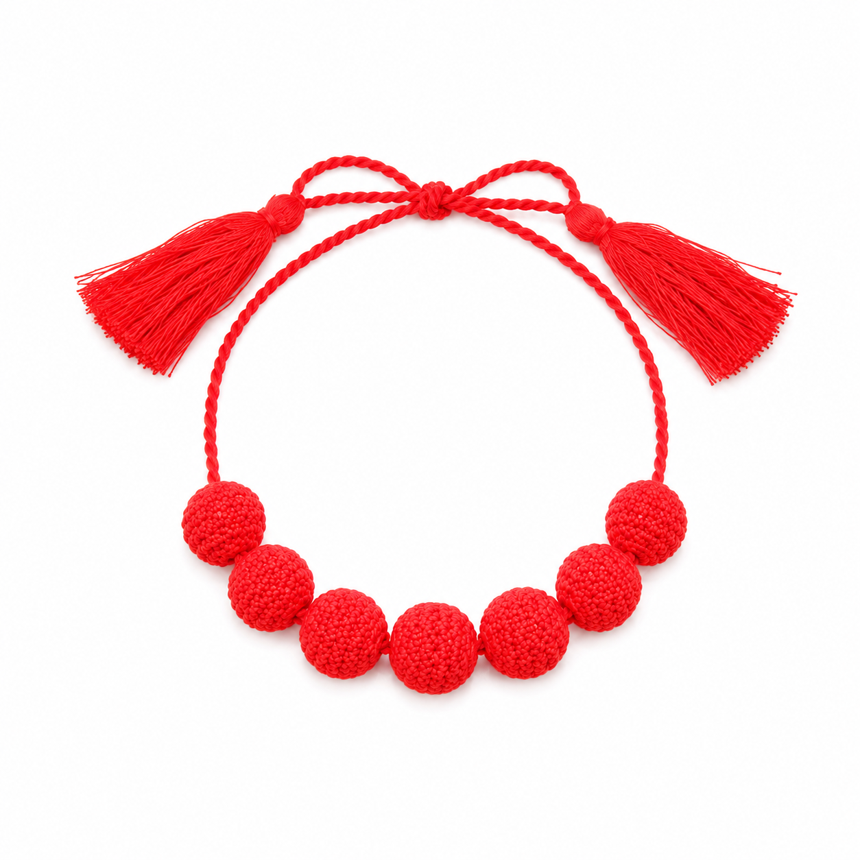 Crochet beaded Necklace قلب كروشيه