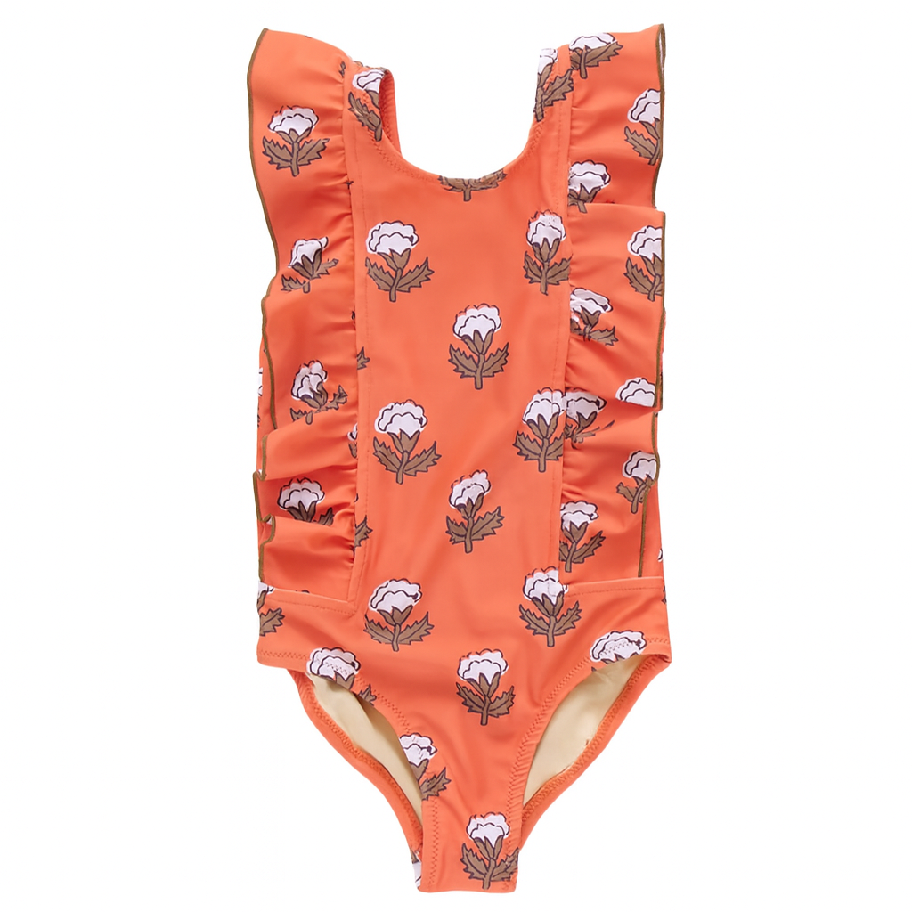 Girls Katniss Suit -Orange Small Bud ملابس سباحة