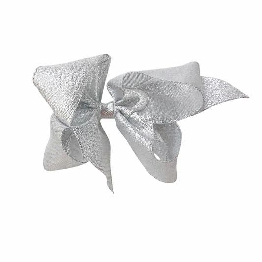 Metallic Lame Bow SuperToddler 3 مشبك شعر