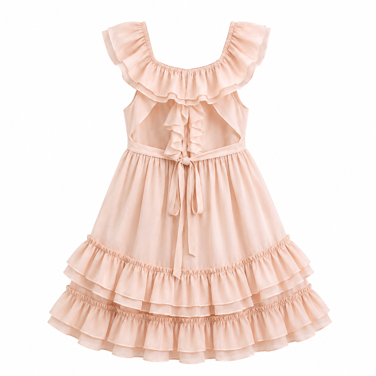 Nellie Ruffle Maxi Dress Champane