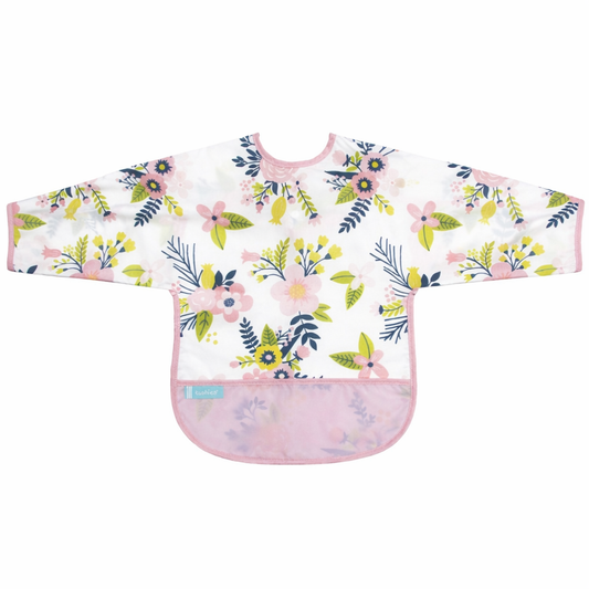 Pink Flowers L/S Bib مريلة نايلون