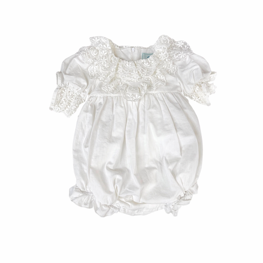 Katherine Embroidered Linen Romper بدلة مواليد