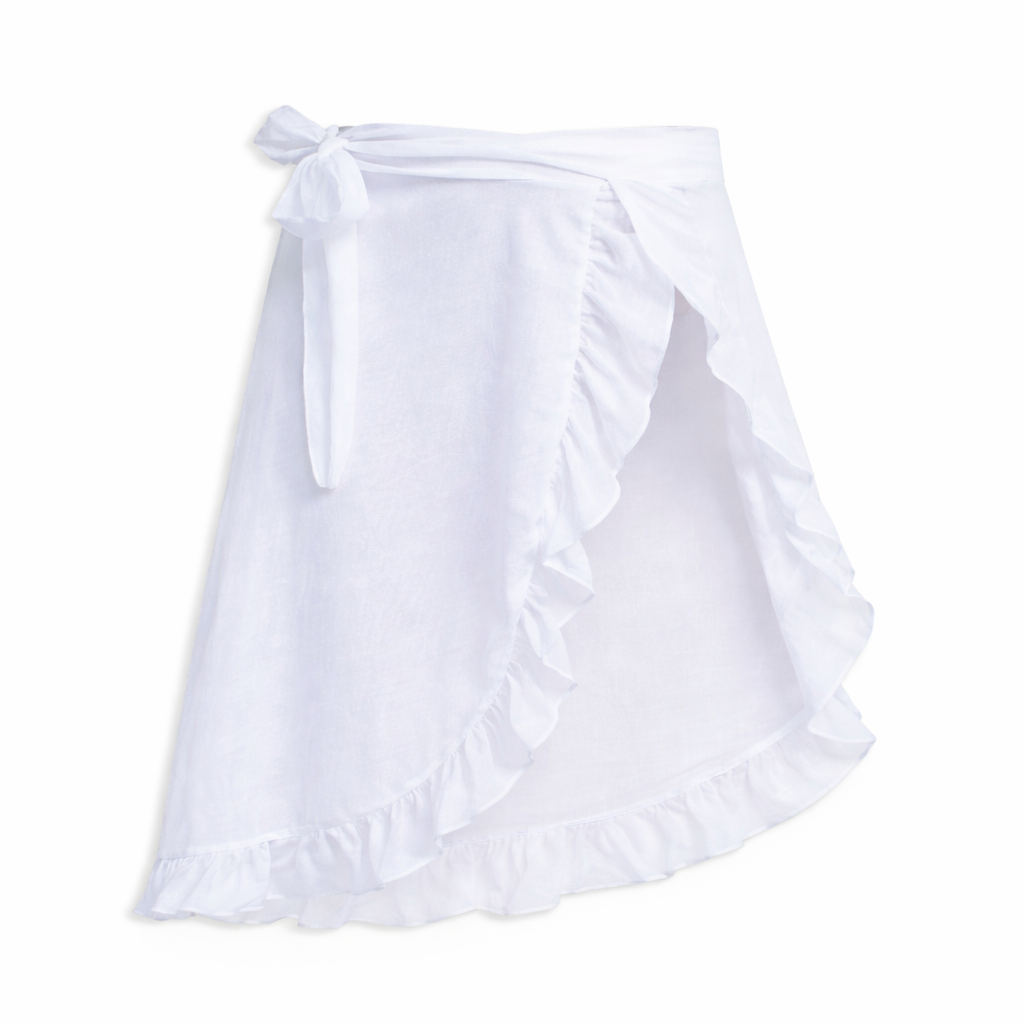 White Mesh Sarong Skirt تنورة لون أبيض