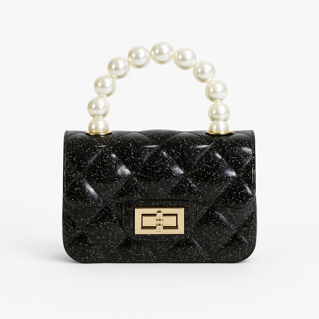 Quilted Jelly Black Bag حقيبة لون أسود