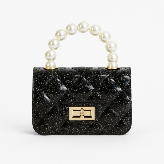 Quilted Jelly Black Bag حقيبة لون أسود
