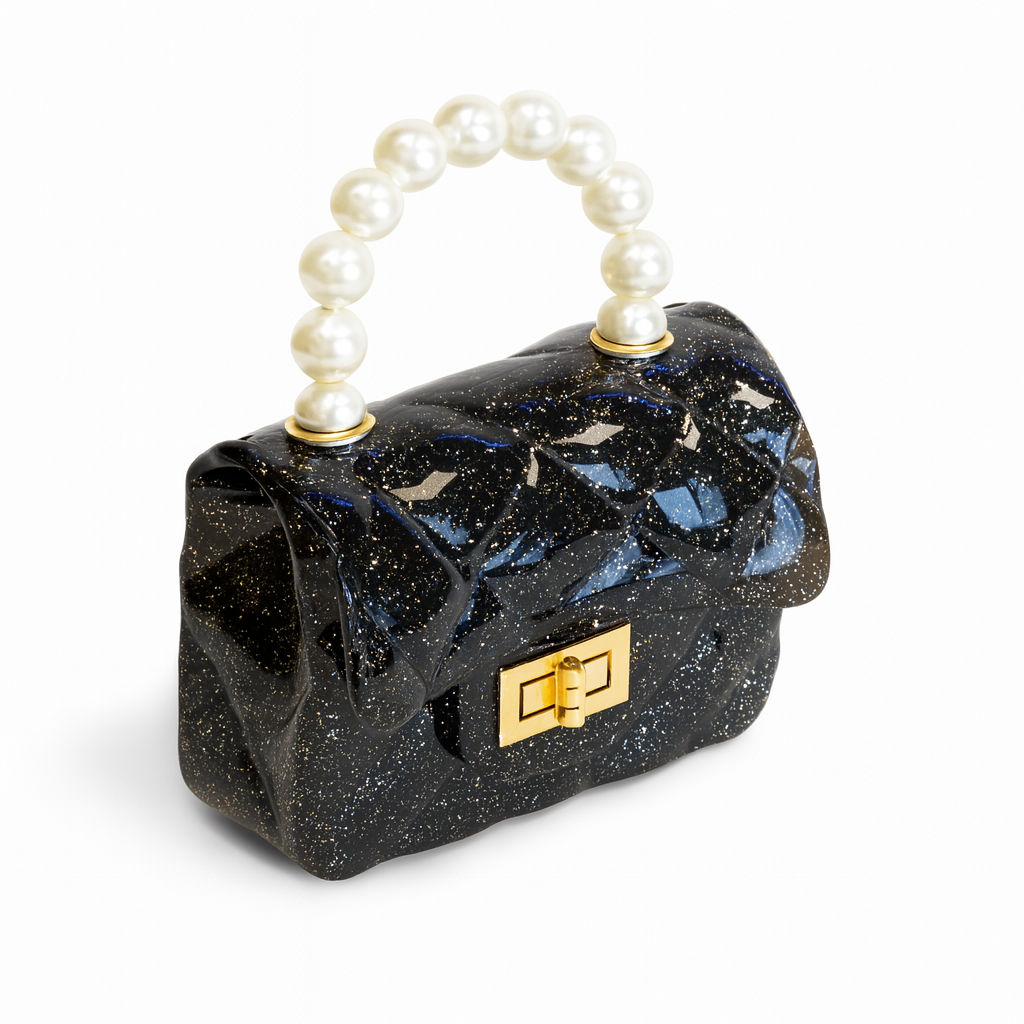 Quilted Jelly Black Bag حقيبة لون أسود
