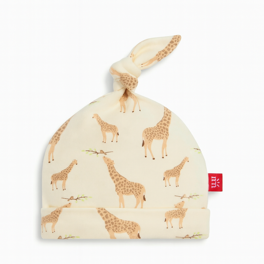 Cream Jolie Giraffe Hat قبعة مواليد