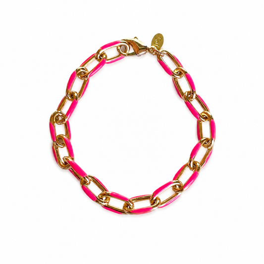 Pink Neon Chain Bracelet سوار لون وردي