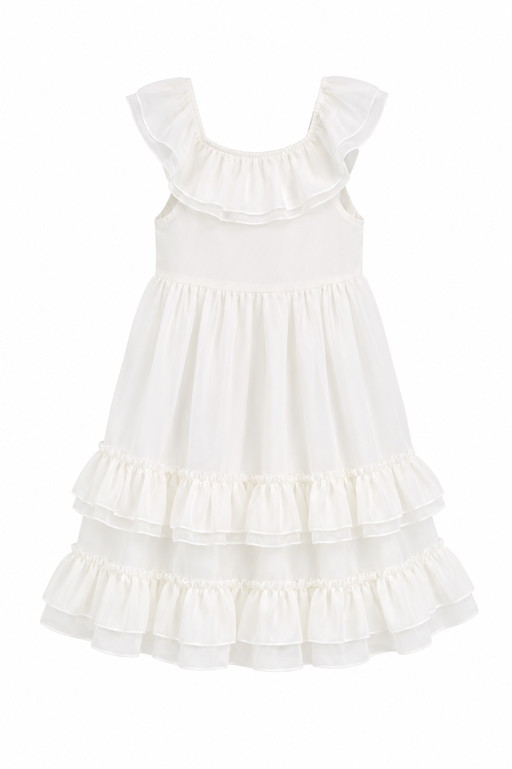 Nellie Ruffle Maxi Dress Ivory