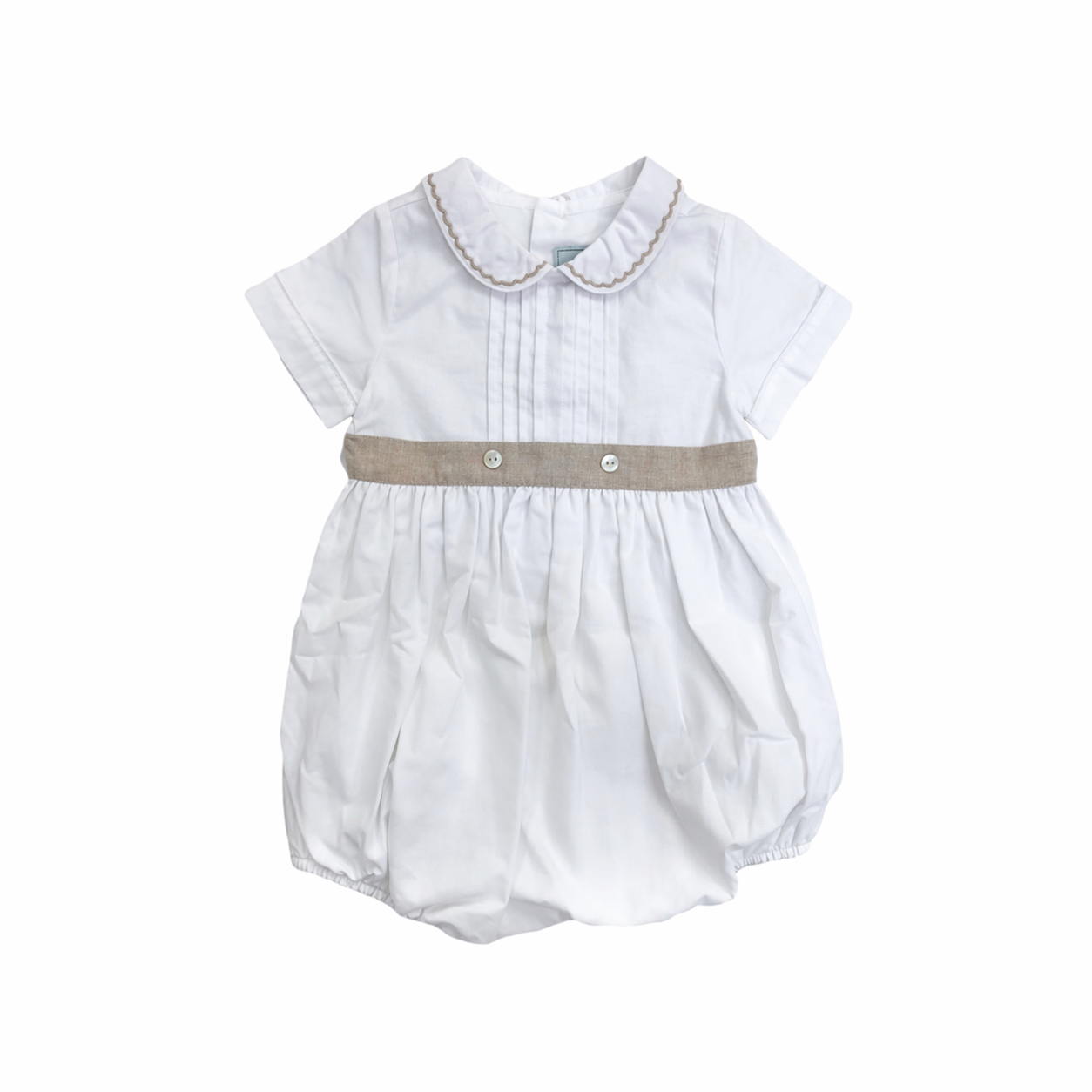 Ashton Linen Romper بددة مولود ولد
