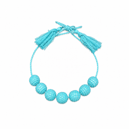 Crochet beaded Necklace قلب كروشيه