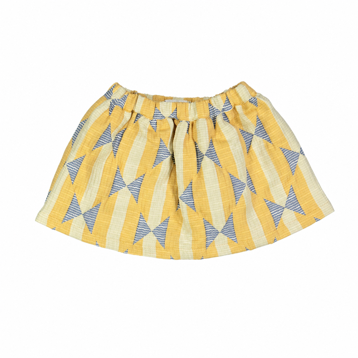 Yellow Blue Bow Vest and Skirt Set طقم بناتي