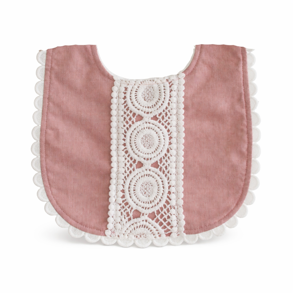 Olivia Bib Linen Rose مريلة لون وردي