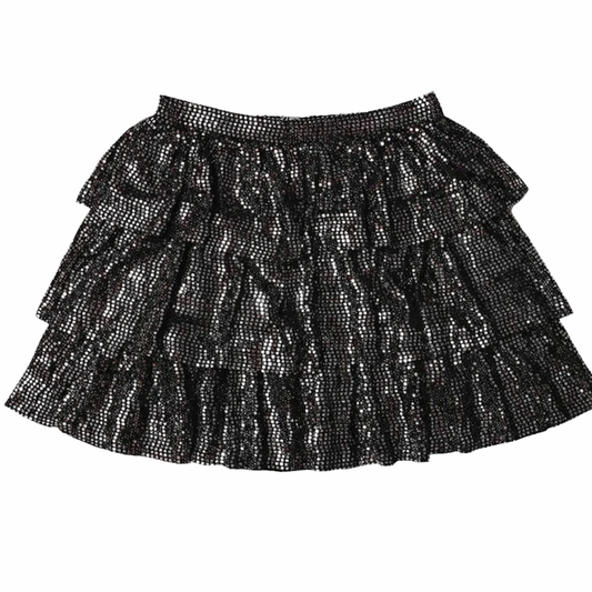 METALLIC SKIRT SILVER تنورة لون أسود