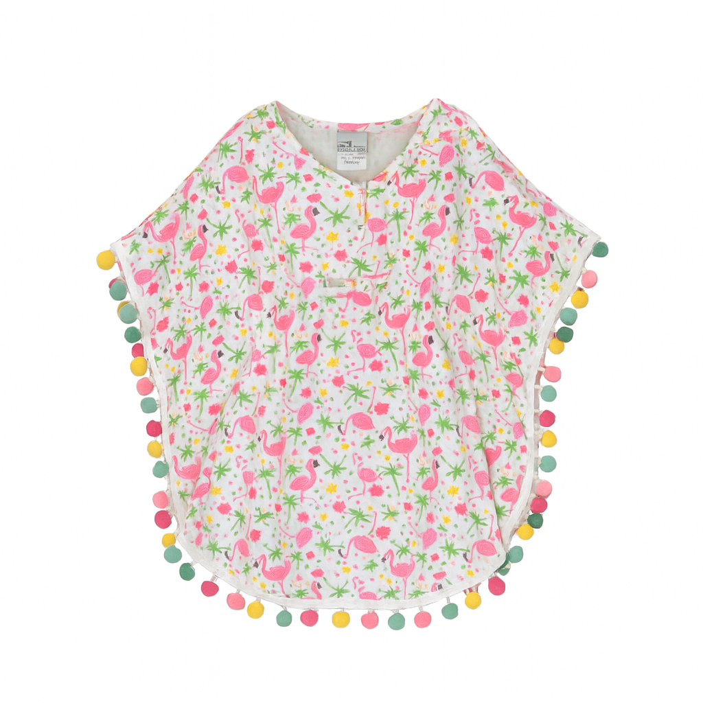 Flamingo Party Kaia Beach Swim Cover-Up فستان مشجر