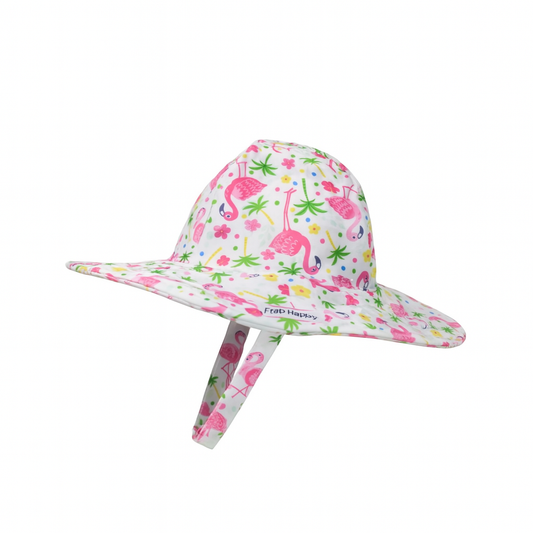 Flamingo Party Summer Splash Swim Hat قبعة لون أبيض