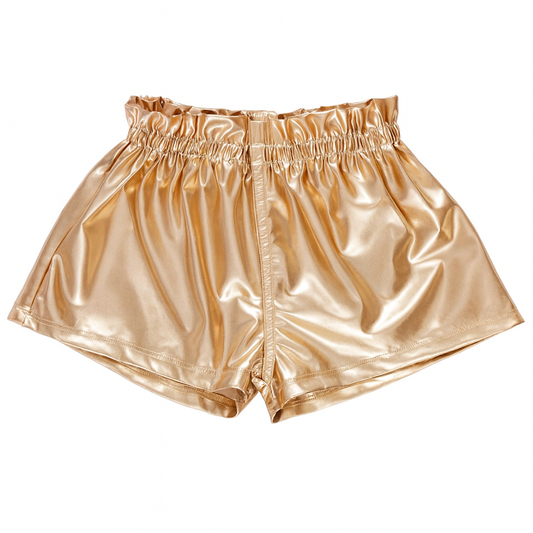 Girls Lame Theodore Short, Gold شورت لون ذهي
