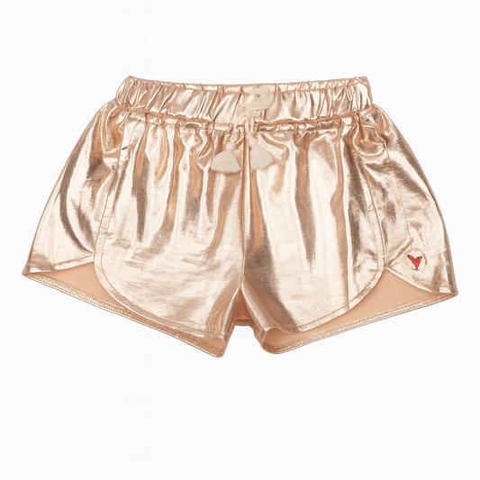 Girls Millie Gold Short شورت لون ذهبي
