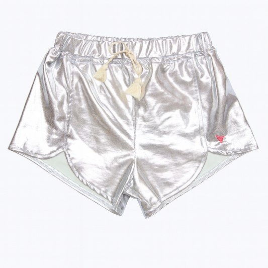 Girls Millie Silver Short شورت لون فضي