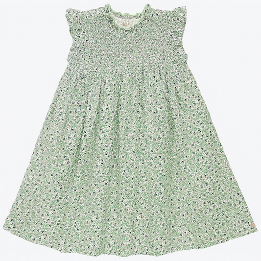 Girls Stevie Dress -Green Mini Ditsy فستان لون أخضر