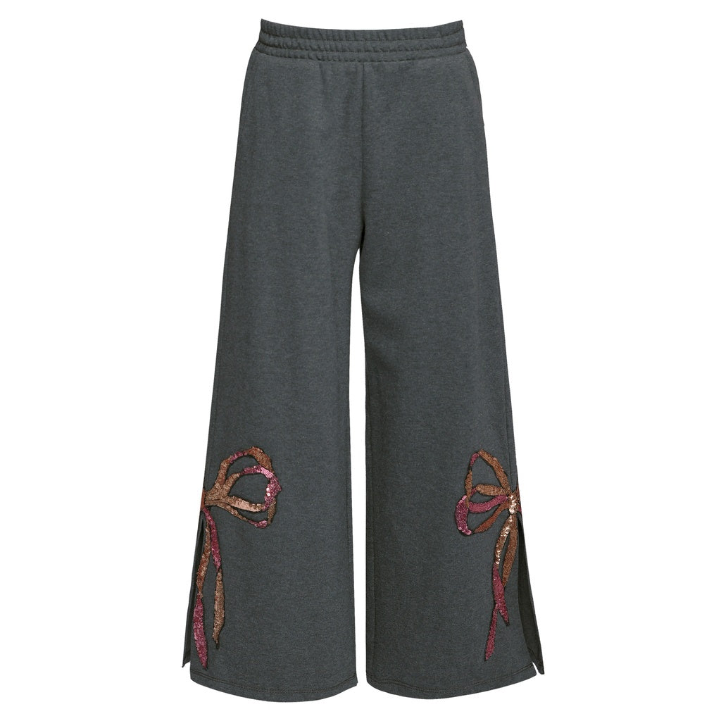 Sequins Bow Sweatshirt & Pant Set طقم بلوزة وبنطلون