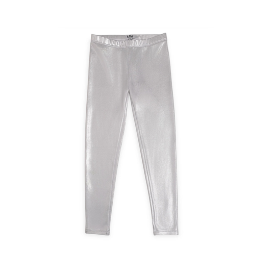Silver Metallic  Leggings بنطلون لون فضي