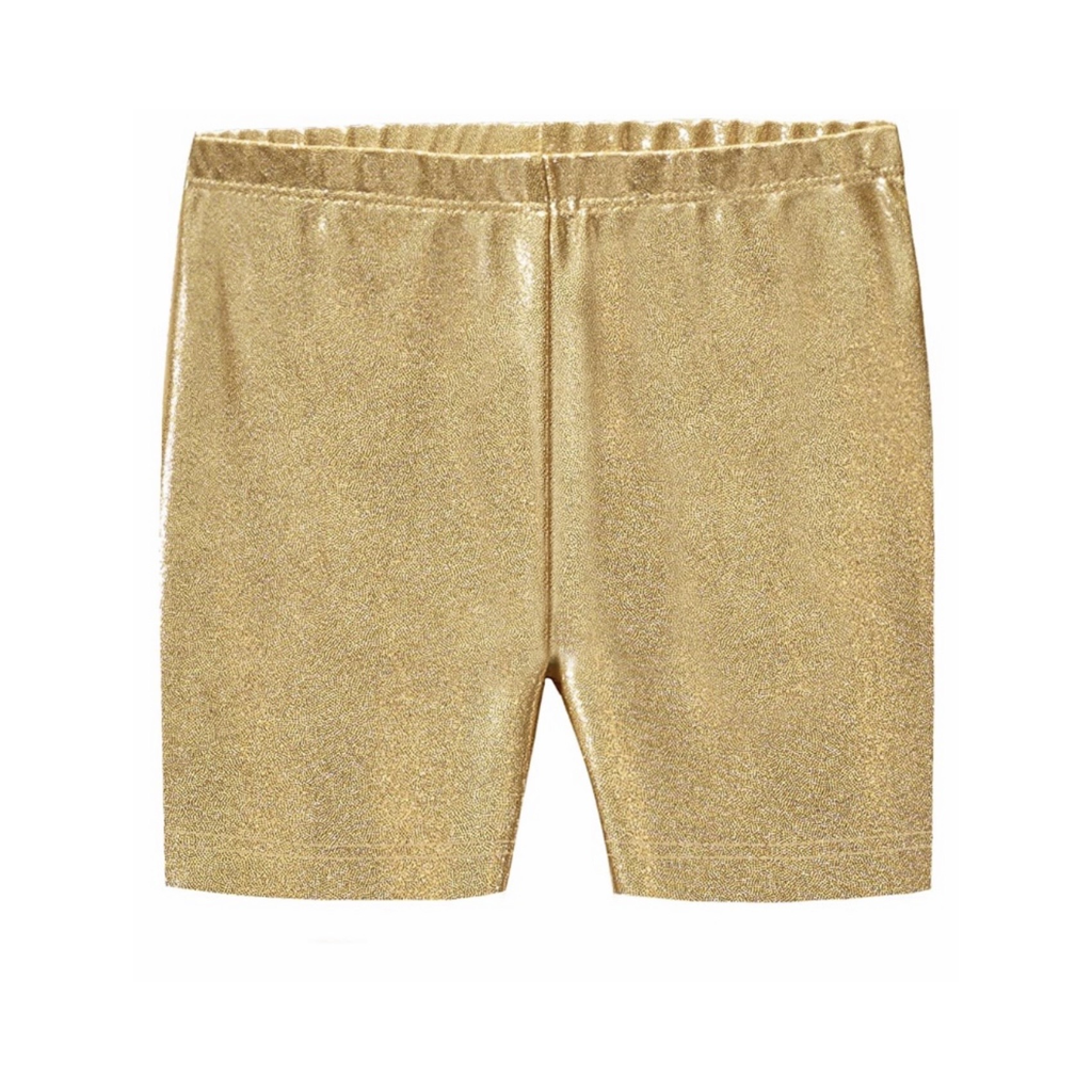 Gold Bike Short شورت لون ذهبي