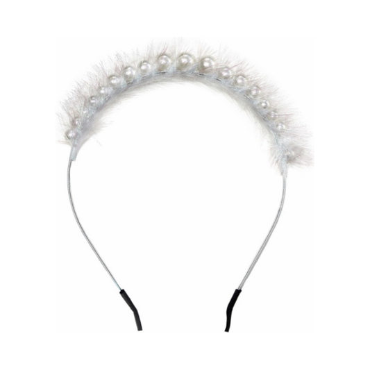 Sparkle Pearl Headband - white تاج لون أبيض