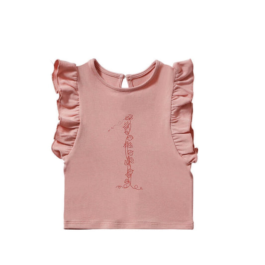 Birthday Ruffle Top بلوزة كم قصير