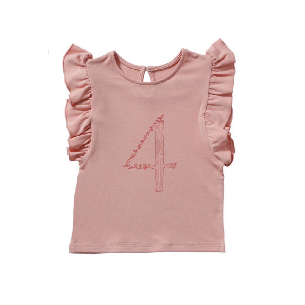 Birthday Ruffle Top بلوزة كم قصير