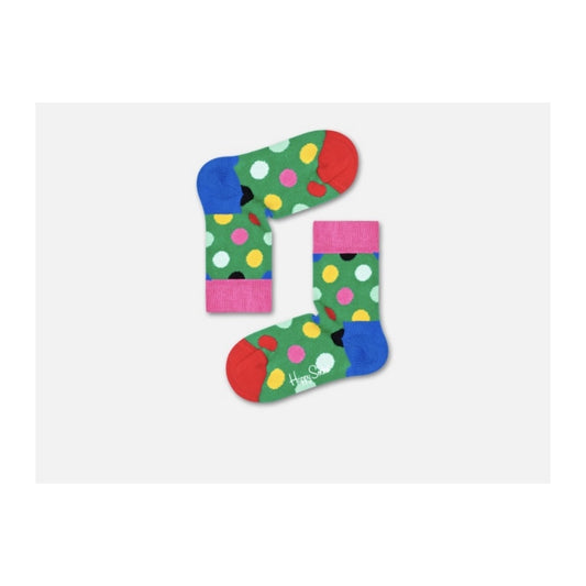 Kids Green Big Dot Socks جوارب ملونة