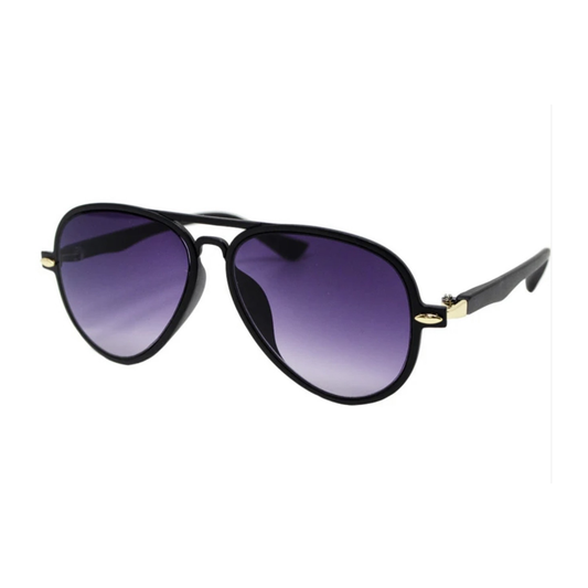 Black Aviator Teardrop Sunglasses نظارات لون أسود